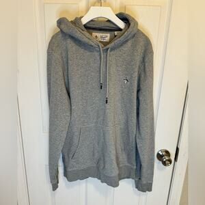 Men’s Sticker Pete Original Penguin Pullover Fleece Hoodie Grey size Small